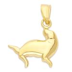 14k Gold Seal Pendant, Sea Life Jewelry, Spirit Animal Gift for Her with 20 inch