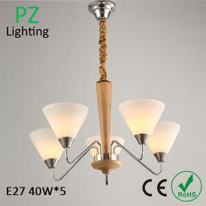Wholesale 3/5/8 arms wooden pendant lamp glass shade chrome lighting CE/ROHS made in China from china suppliers