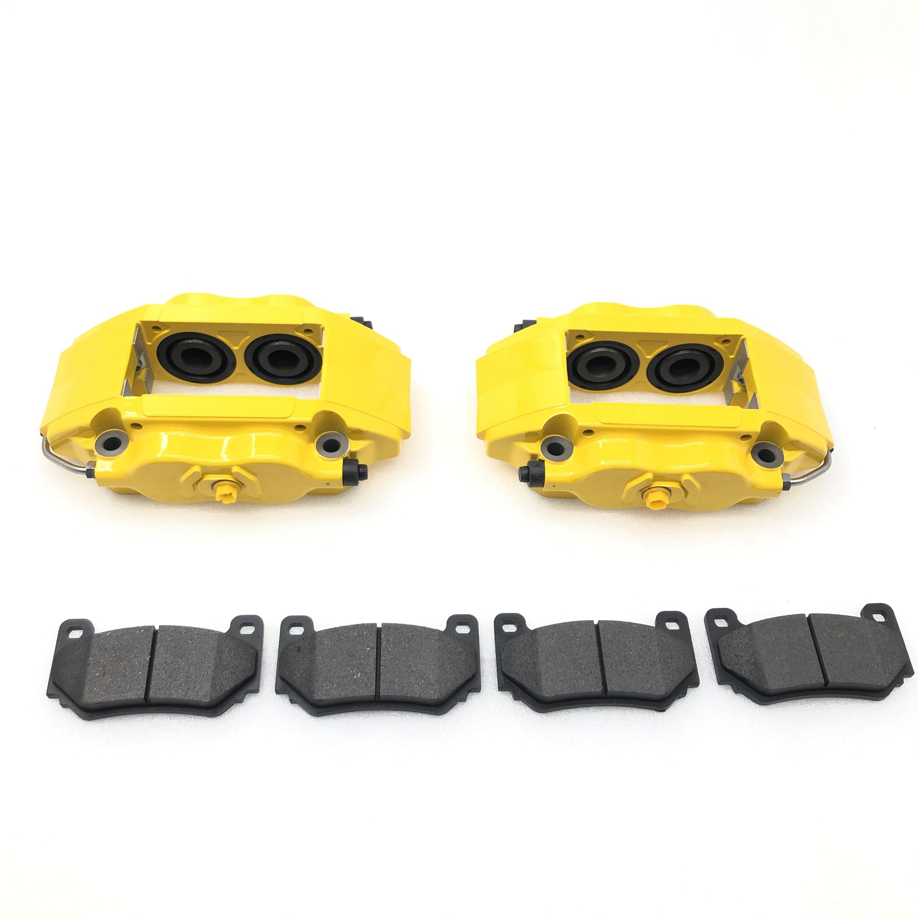 16in Rear Wheel 7600 4 Pot Brake Kit 300x24mm Yellow Blue