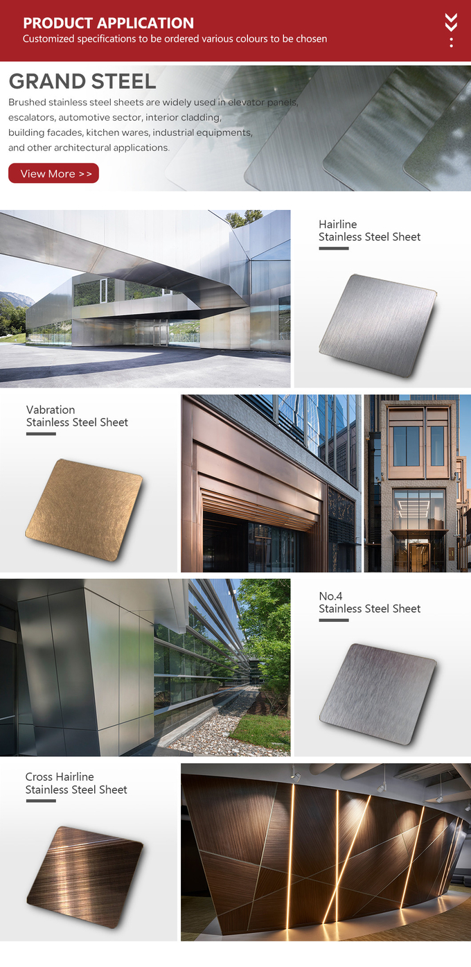 Vibration Finish Decorative SS Sheet Color With PVC Film Coated Stainless Steel Plate 304