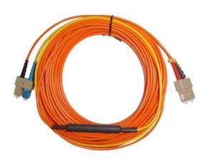 China SC APC - SC APC Optical Fiber Network Patch Cord , Orange White Black on sale