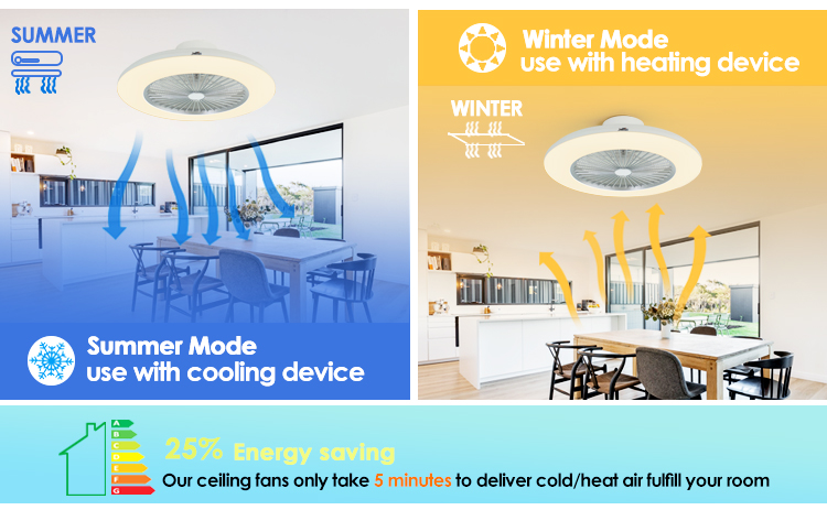 1stshine LED Ceiling Fan 10- Smart Remote and 6 Speeds Ideal for Low Ceiling Bedrooms