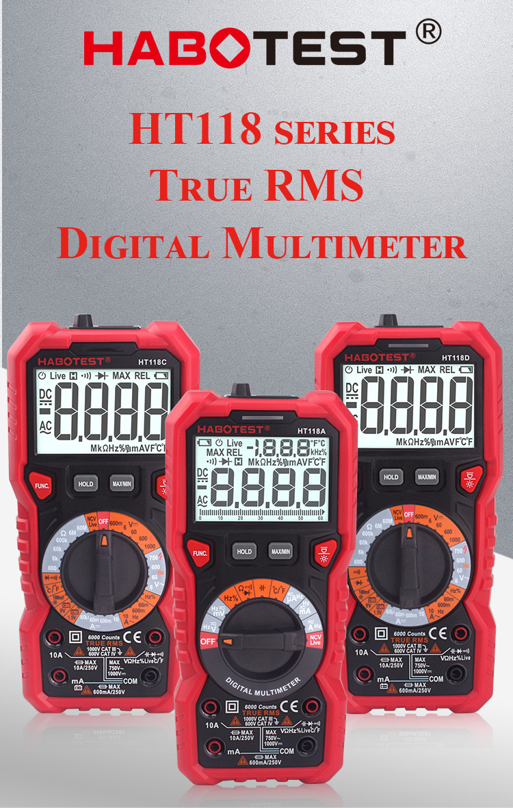 HABOTEST 1000V AC DC Analog Auto Range CE Automotive Professional Digital Multimeter 100mF Best Autorange Multimeter Dig