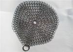 7 Inch Stainless Steel Chainmail Scrubber For Cookware Cleaning , Round Shape