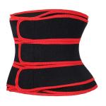 Latex Free Waist Trainer With 3 Straps Red Stomach Slimmer Belt