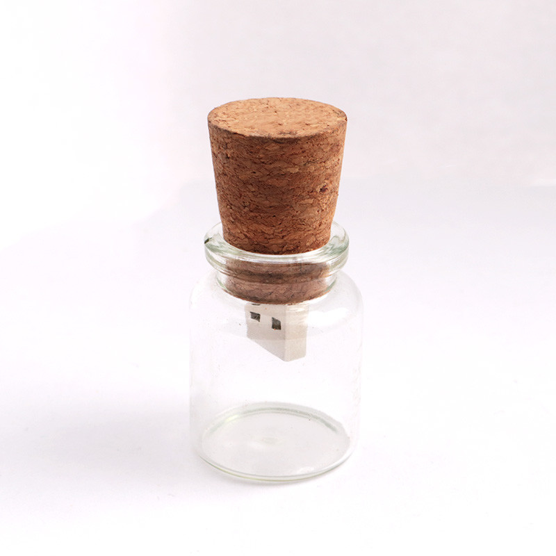16GB 32GB 64GB Wooden USB Flash Drive Bottle Shaped Glass Wine Stopper