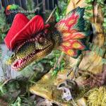 Simulation Life Size Animatronic Dinosaur Dilophosaurus For Amusement Park