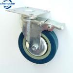 2.5 Inch Rubber Industrial Caster Wheels With Brake For Flat Carrier