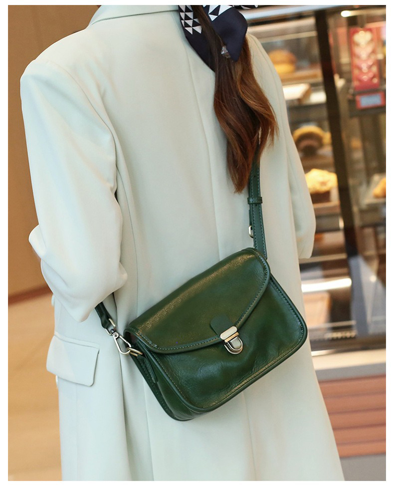 2024 Genuine Leather Shoulder Crossbody Bag with Polyester Lining and Large Capacity