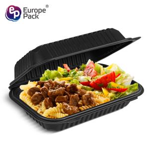 Wholesale Eco-friendly food grade cornstarch plastic black biodegradable microwave food container from china suppliers