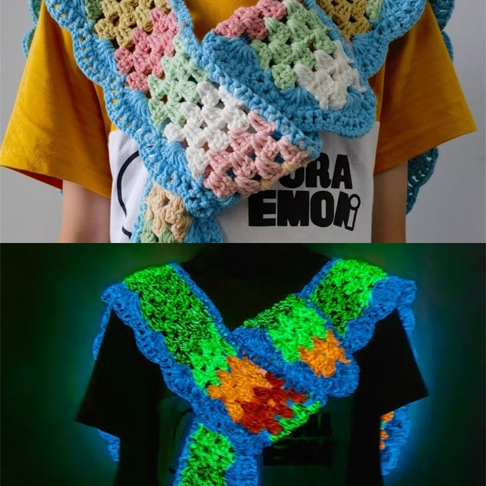 150D Glow In The Dark Yarn Crochet Green Luminous Embroidery Thread