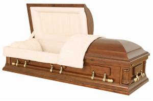 Wholesale High Gloss Wood Caskets / Poplar Casket American Design With Velvet Interior from china suppliers