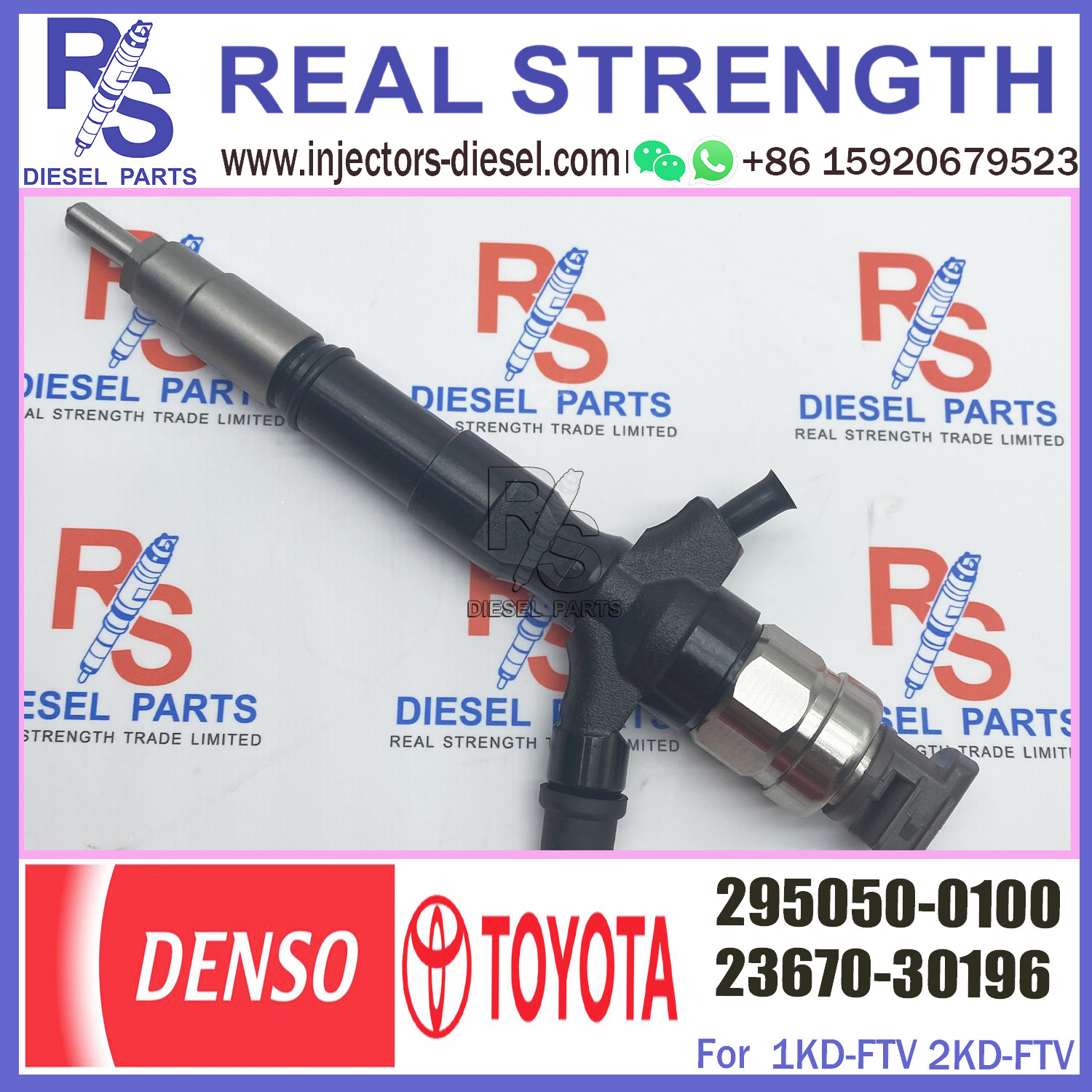 common rail injector 23670-39196 295050-0100 injector for TOYOTA 1KD-FTV KDH201 injector nozzle 23670-39196 295050-0100