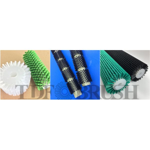 Industrial Roller Brush Nylon Bristle PP Base Customizable Industrial Surface Treatment Tool