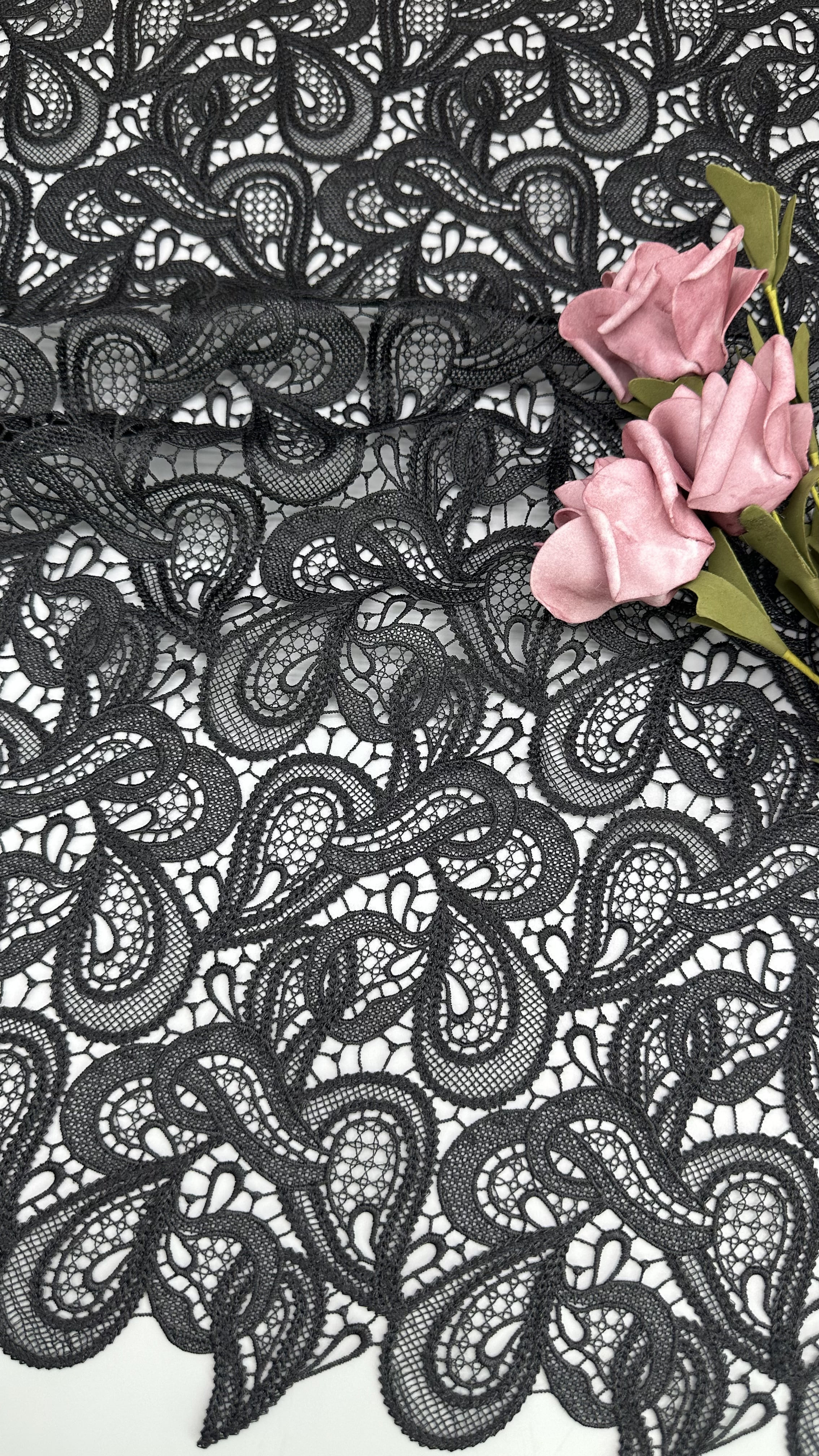 Chantilly Lace Fabric With Irregular Edges Sheer Romantic Lace For Wedding Veils And Dresses