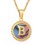 Unique Jewelry 16MM 18K Gold Plated Stainless Steel 3D Shell Letter Necklace