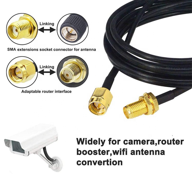 Custom RG 174 SMA Male to SMA Female Assembly Jumper RF Adapter Connectors Coaxial Cables