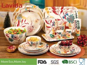 Wholesale Outdoor Indoor Bamboo Fiber Dinnerware , Unbreakable Waterproof Bamboo Dinnerware Set from china suppliers