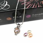 Copper Heart Cage Pendant with 6-7mm Pearl Essential Oil Diffuser DIY Locket