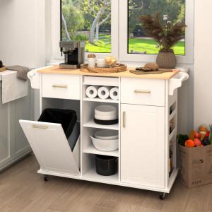 Wholesale MDF Movable Dining Table Kitchen Island With Wheel white color from china suppliers