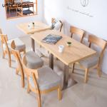 29.5" Solid Wood Dining Table And 6 Chairs Sofa Coffee Shop
