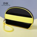 Splicing Design PU Leather Cosmetic Pouch Bag