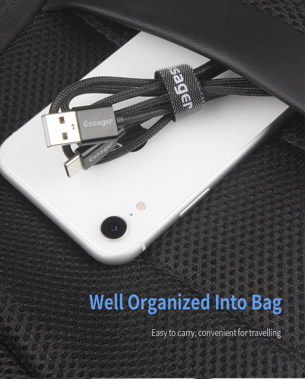 Essager 2022 Cable Organizer Wholesales Price 1/5/10/20/PCS Black Cable Organizer Wire Winder Clips Cable Management