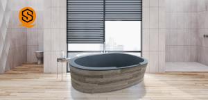 Wholesale Oval Freestanding Artificial Stone Bathtub Acrylic Seamless Joint 170CM from china suppliers