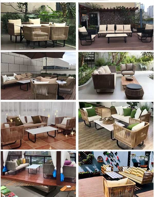 Italian Style Outdoor Garden Furiture Weather Resistant Rattan Lounge Set