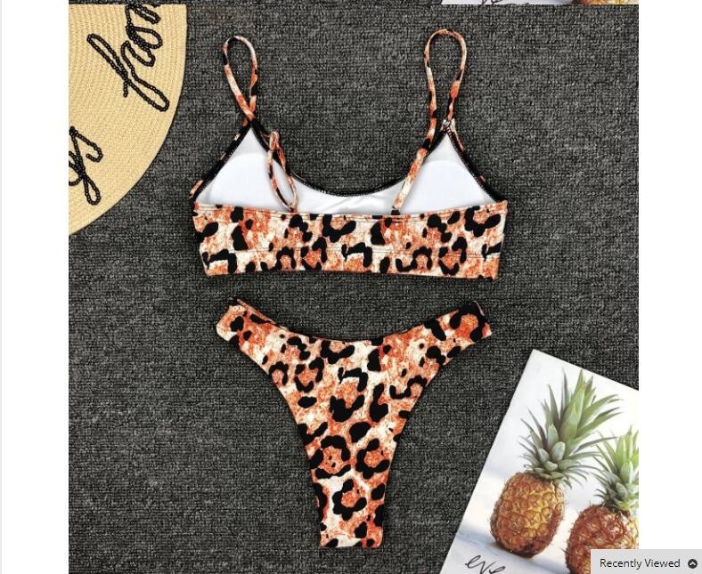 Womail Alluring Biquini Leopard Printed Bikini Push-Up Padded Swimwear Women's