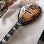 4 Strings Bass Half Hollow Body with Tiger Stripe Voxs Electric Guitar Bass