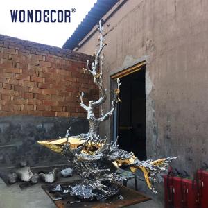 Wholesale Metal Art Casting Stainless Steel Sculpture Wave Shark Tree from china suppliers