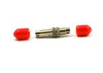 DIN Fiber Optical Adapter Ceramic Sleeve Steel Housing Plastic Dust Cap