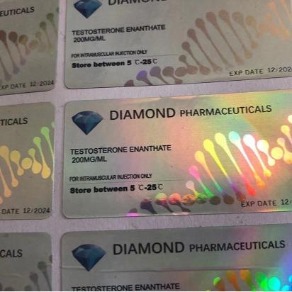 Diamond Pharmaceucital Brand Holographic 10ml Vial Stickers For Injectable Oil