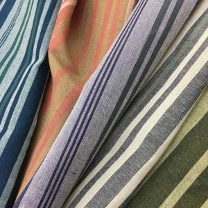 Wholesale Plain Cotton Linen Blend Woven Yarn Dyed Stripe Fabric 140gsm Organic from china suppliers