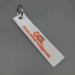Brazilian Airline Custom Embroidered Keyring White Orange High Strength