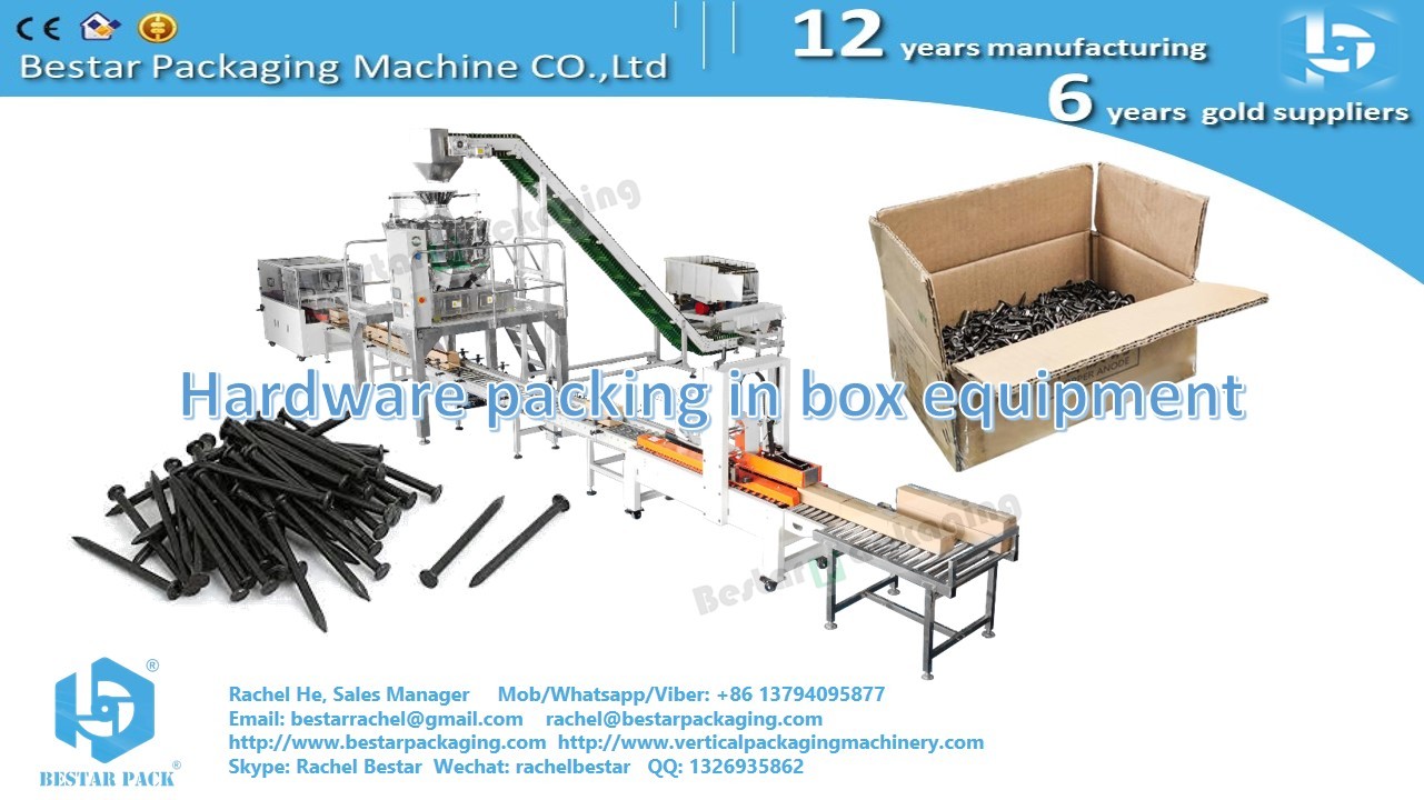 Packaging equipment fully automatic solution for screw nails packing in box