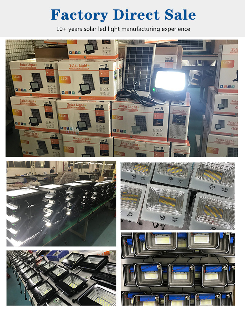 IP66 Floodlight Industrial Waterproof Outdoor Solar Reflector Led Garden Solar Floodlight