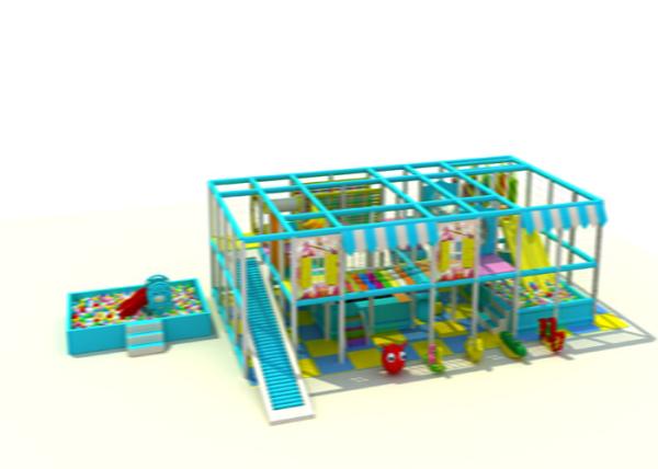 Blue And Yellow Infant Indoor Play Equipment / Commercial Indoor Play Structures