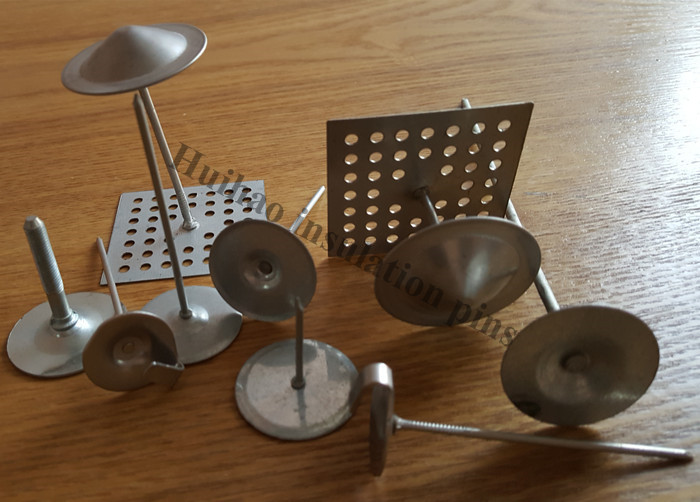 Perforated Base Insulation anchor Pins For Reinforceing Sound Absorbing Fabrics