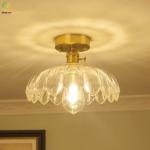 E27 Flower Shape Modern Glass Pendant Lights Red Orange Blue Green