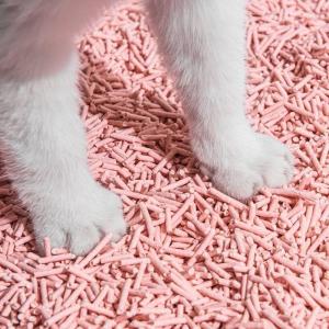 Wholesale Natural Plant Biodegradable Peach Cat Litter Stripe Shape Multi Flavor Fast Clumping from china suppliers