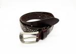 100 - 140cm Length Mens Leather Studded Belt Brown Color With Special Studs