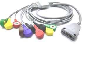 Wholesale Compatible Beneware CardioTrak 7 Leads Holter ECG Cable TPU With Snap for Patient Monitor from china suppliers