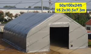 Wholesale Temporary Curved Aircraft Tent Aluminum Frame Gray PVC Cover 10 x 30m from china suppliers