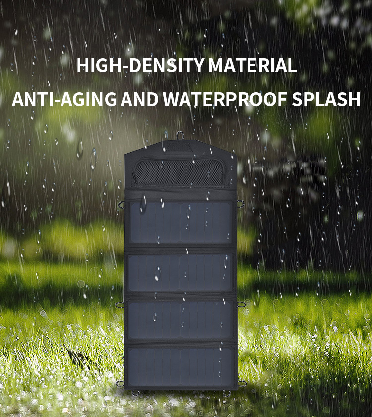 28W 6V/4.66A Travel Waterproof Charge Low Power Solar Panel Outdoor Foldable Portable