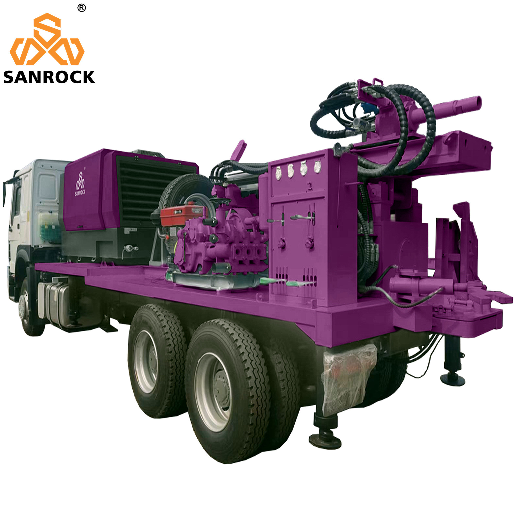 Truck Mounted Water Well Drilling Rig With Mud Pump Deep 300m Hydraulic Water Well Rig