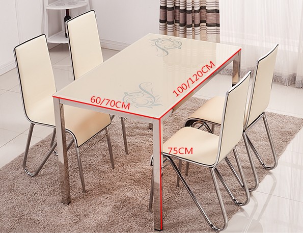 Powder Coating Glass Top Dining Room Table , Glass Dining Table And 4 Chairs