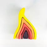 Pegdolls Wooden Building Blocks Toy Geometric Rainbow Building Blocks