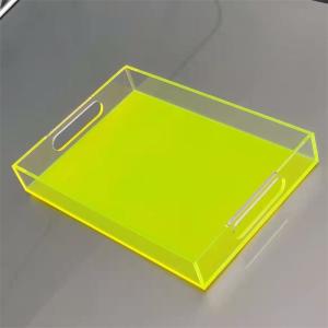 Wholesale Lemon Color Acrylic Serving Tray For Coffee Fruits Hotel Restaurant Home Using from china suppliers